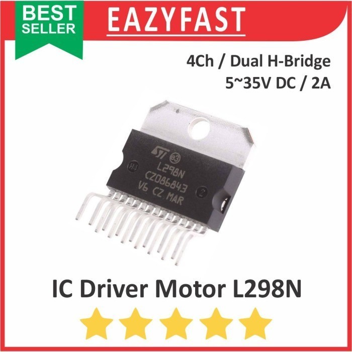 IC Driver Motor DC L298 L298N DIP 2A 4Ch 4 Ch Channel  Dual H Bridge Dinamo L 298 N 298N
