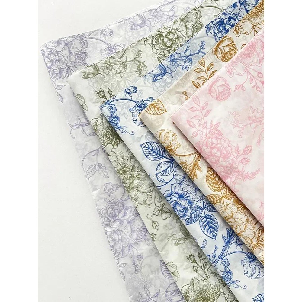 

New Printed Floral Paper Vintage Hand Kneaded Papers Bouquet Packaging Materials Flower Shop Flower Art Flower Decoration Paper