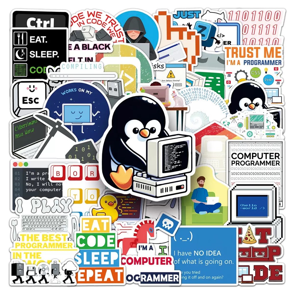

10/50PCS Programming Hackers Network Security Stickers DIY Engineers Cybersecurity Gift Decals for Laptop Phone Luggage Sticker
