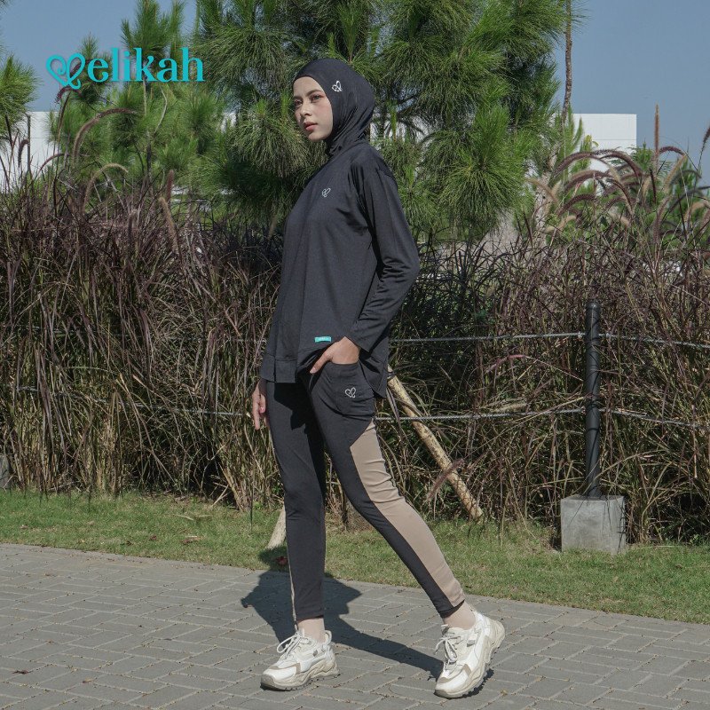 RUBANGRAU   Elikah One Set Eldha Sport - Setelan Olahraga Wanita Muslim Dry Fit Terbaru / DLC
