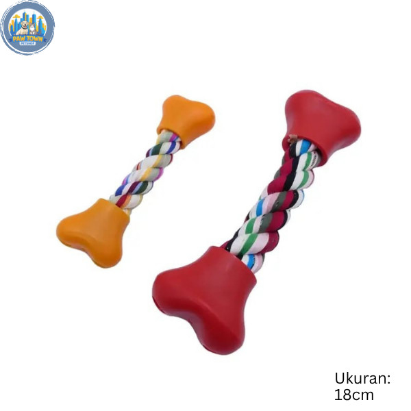 MAINAN ANJING GIGITAN TULANG KARET - MAINAN ANJING TULANG TALI - DOG CHEW TOY