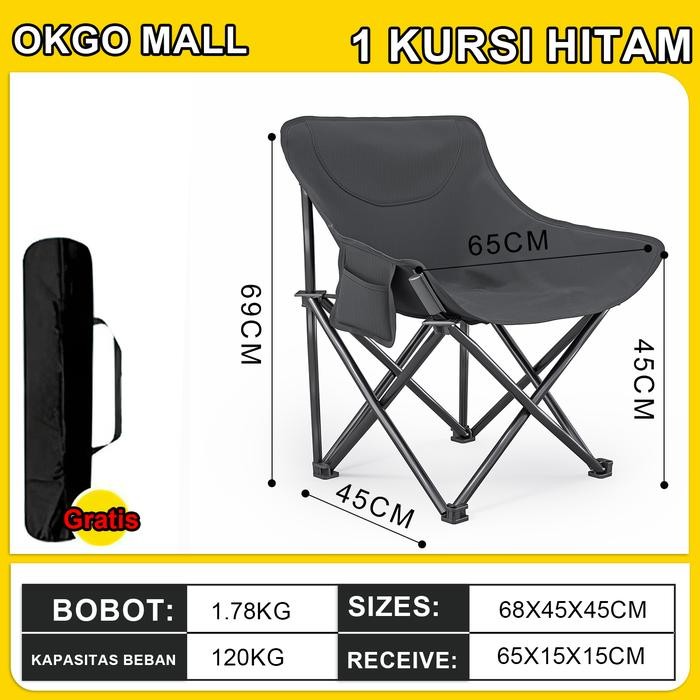 MUMPUNG PROMO OKGO Kursi Lipat Outdoor Kursi Lipat Camping Kursi Malas Kursi Lipat Healing 92*57*45C