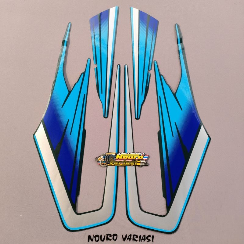 PROMO COD striping list body stiker yamaha rx king tahun 1995 full set biru silver variasi kualitas 
