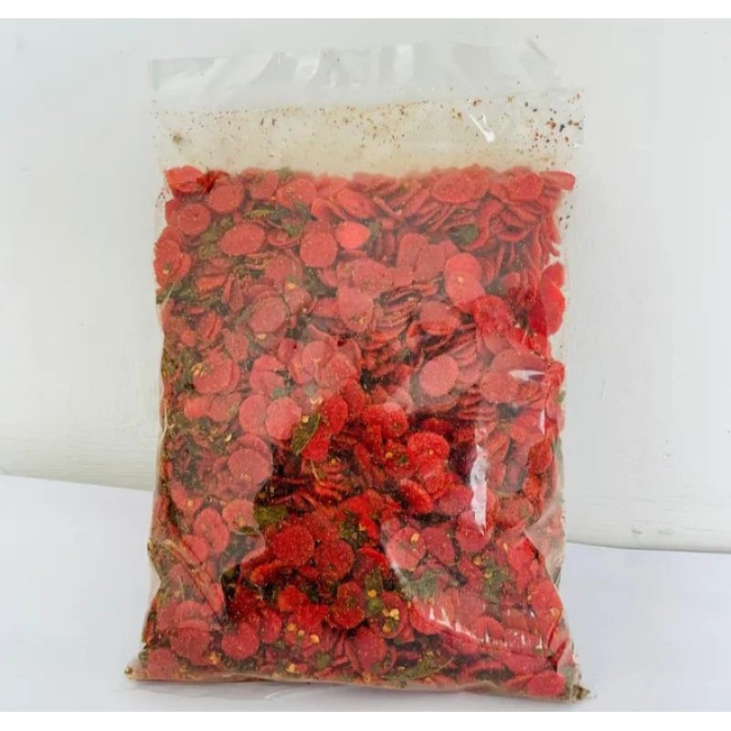 

Sosreng cikruh 1kg Sosis goreng pedas kriuk bumbu Daun jeruk Panghegar.id