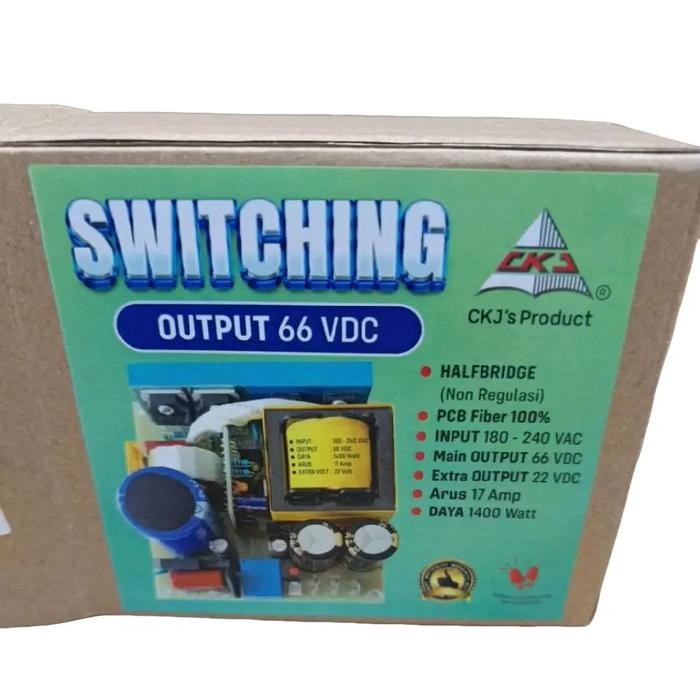 (BACA DESKRIPSI) CKJ's Adaptor Laptop Switching Half Bridge CKJ SMPS 66VDC 17AMP 1400Watt PCB 9,5x10