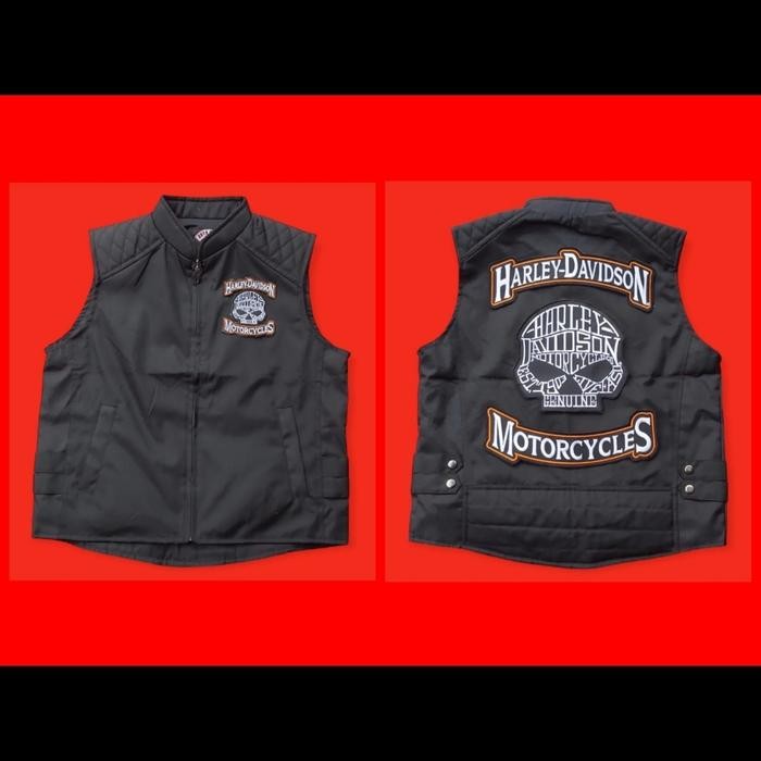 Rompi Bikers Rompi Vest Rompi Logo Harley Skull Rompi Moge Pesan Rompi Custom Club Motor, Bahan Gort
