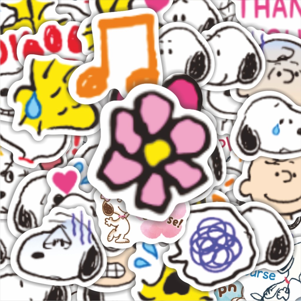 

100PCS Lucu Stiker kartun Snoopy V43 Stiker Aesthetic Stiker Anti Air Stikers Berperekat Waterproof sticker decal buat Motor Helm Buku Journal Koper Casing HP Laptop Botol Minum Hadiah anak
