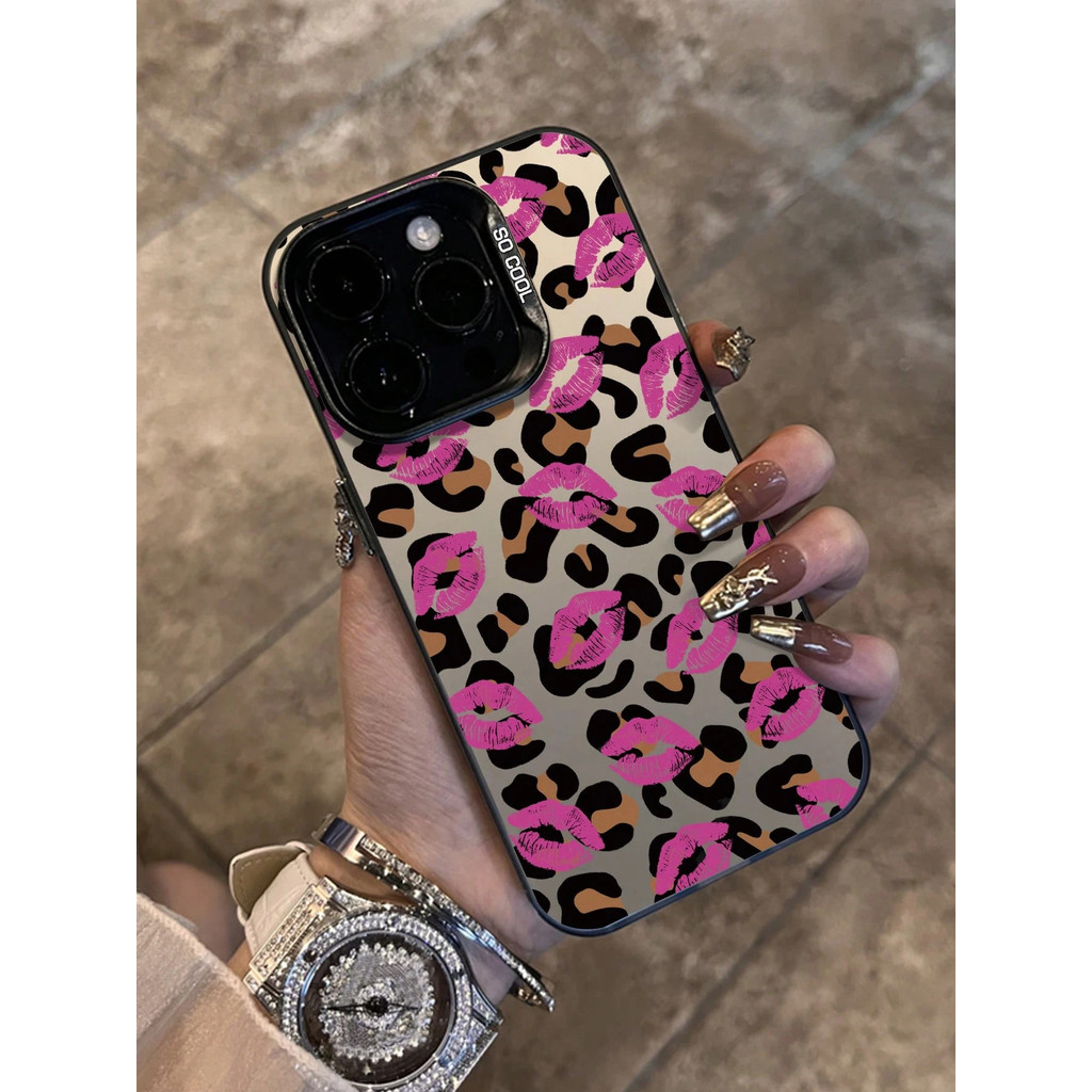 Casing infinix Motif leopard dan bekas lipstik untuk SMART 5  6 7 8 9 HOT 8 HOT 9 HOT 9 PLAY HOT 10 