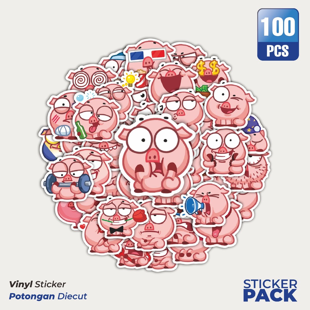

Stiker Vinyl Stiker Winky The Pig Funny Character Waterproof Aesthetic- Untuk Laptop, Motor, dan Helm - Paper Stationery Pack