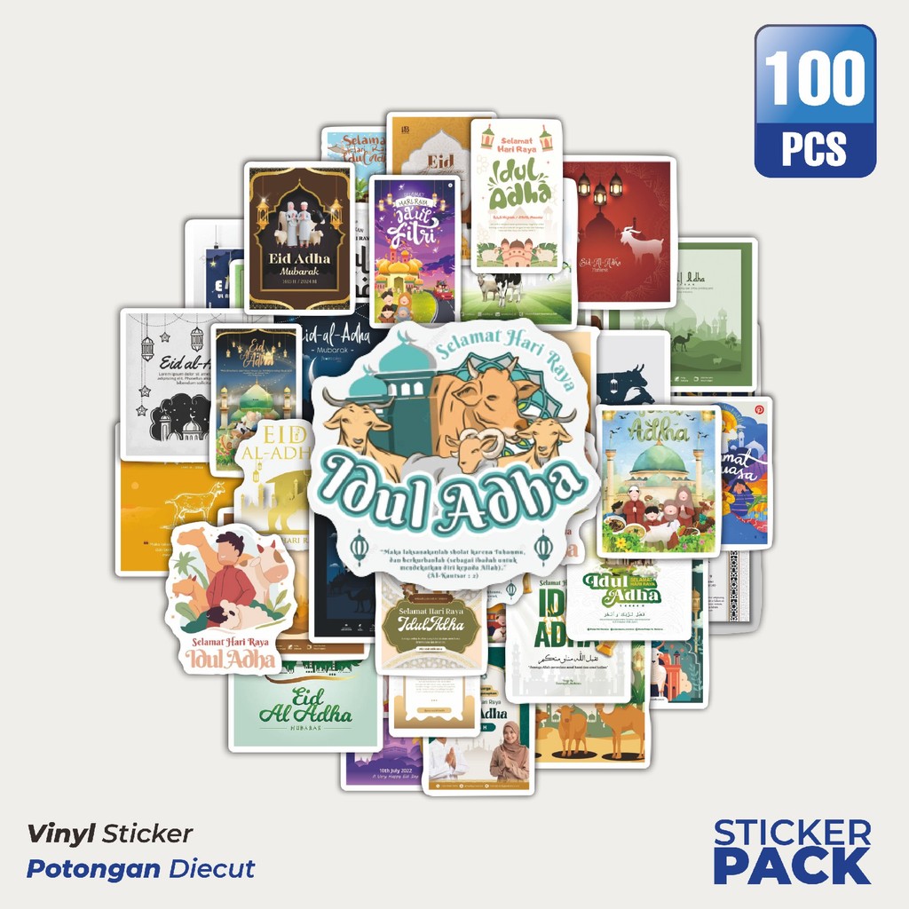

Stiker Vinyl Stiker Tema Idul Adha V2 Waterproof Aesthetic- Untuk Laptop, Motor, dan Helm - Paper Stationery Pack