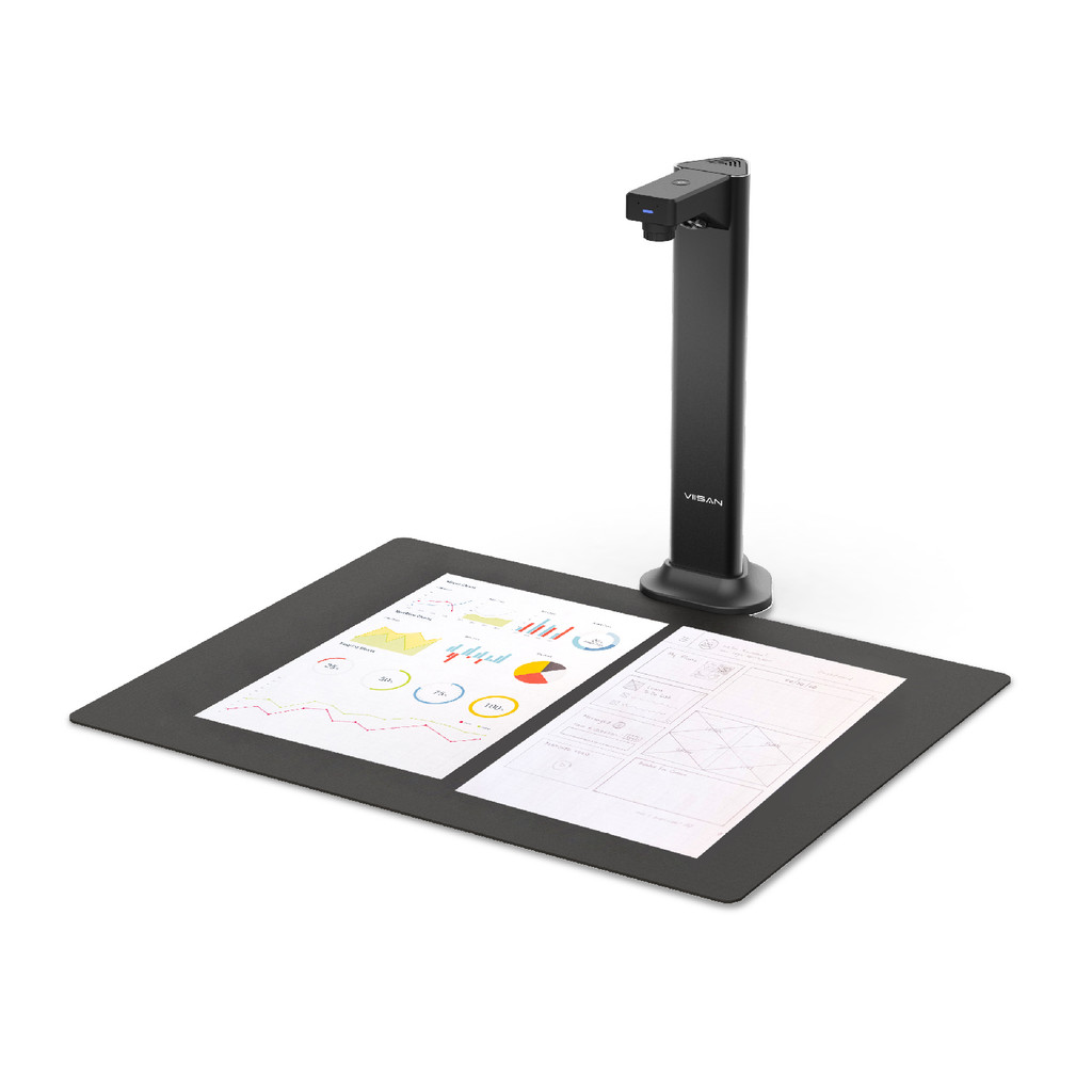 VIISAN DL8 Document Scanner USB Book Scanner OCR Auto-Flatten & Deskew, 13MP Document Camera for Des