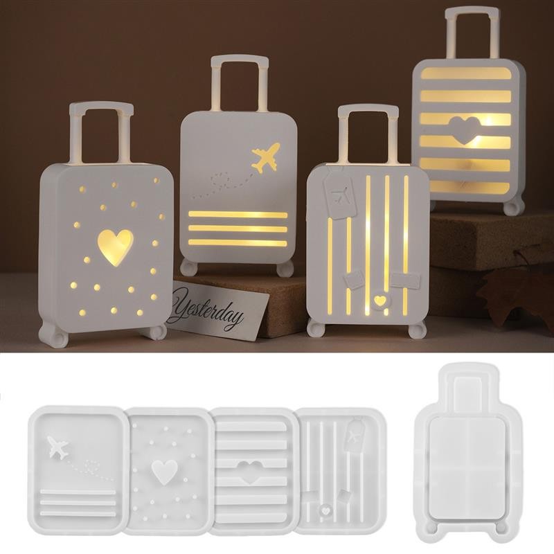 

Luggage Silicone Mold Handmade Crafts Making Supplies DIY Plaster Cement Epoxy Resin Silicone Mold Home Decoration Ornaments