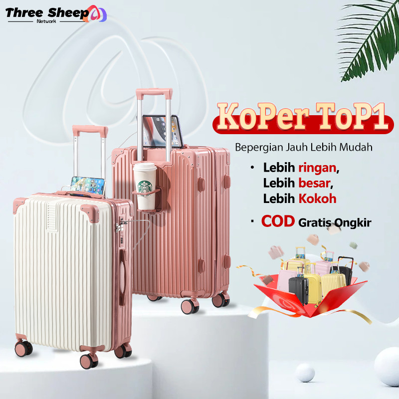 THREE SHEEP NETWORK Koper A916 TSA Lock Koper Kabin Bagasi tas Material ABS+PC  Ukuran 18/20/22/24/2