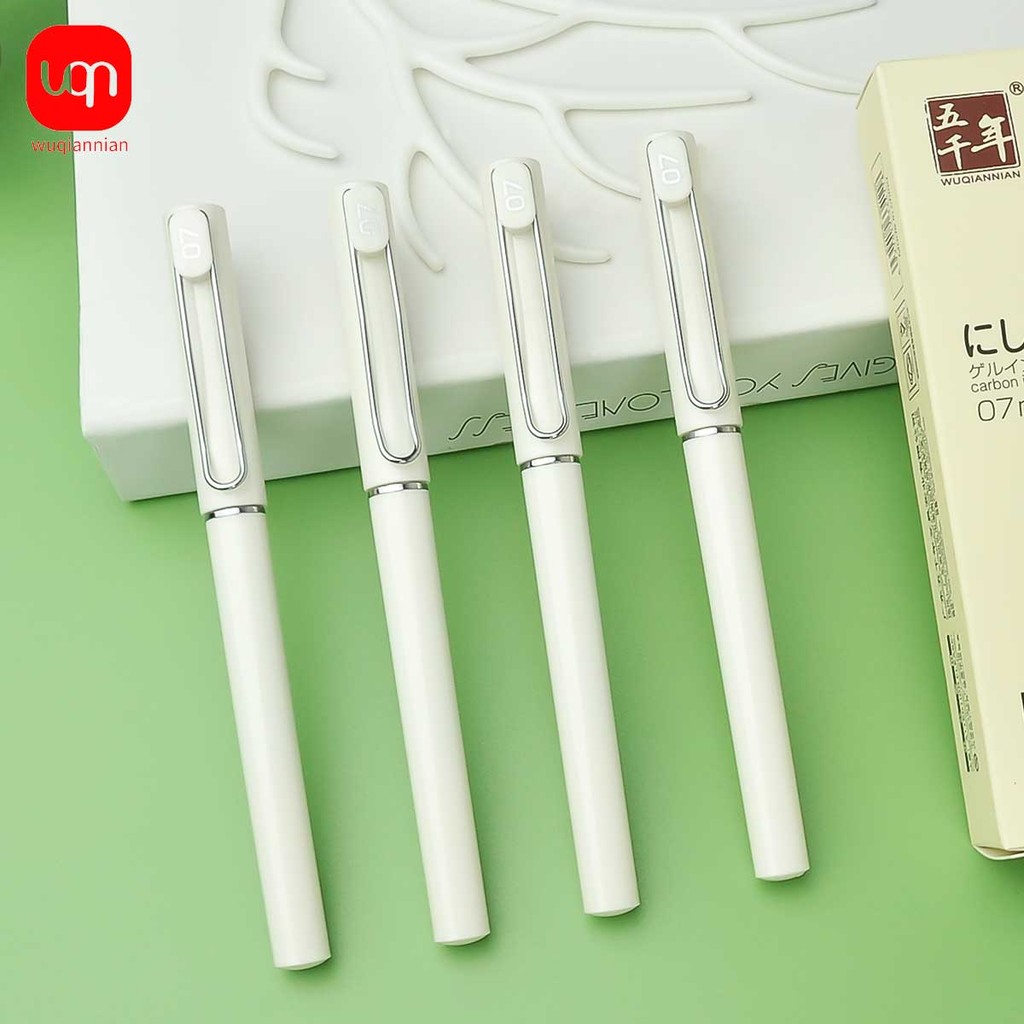 

WQN-3/6/12PCS Premium White Gel Pen 0.7mm Nib Smooth Writing Black Ink Premium Business Signature Pen School and Office Supplies