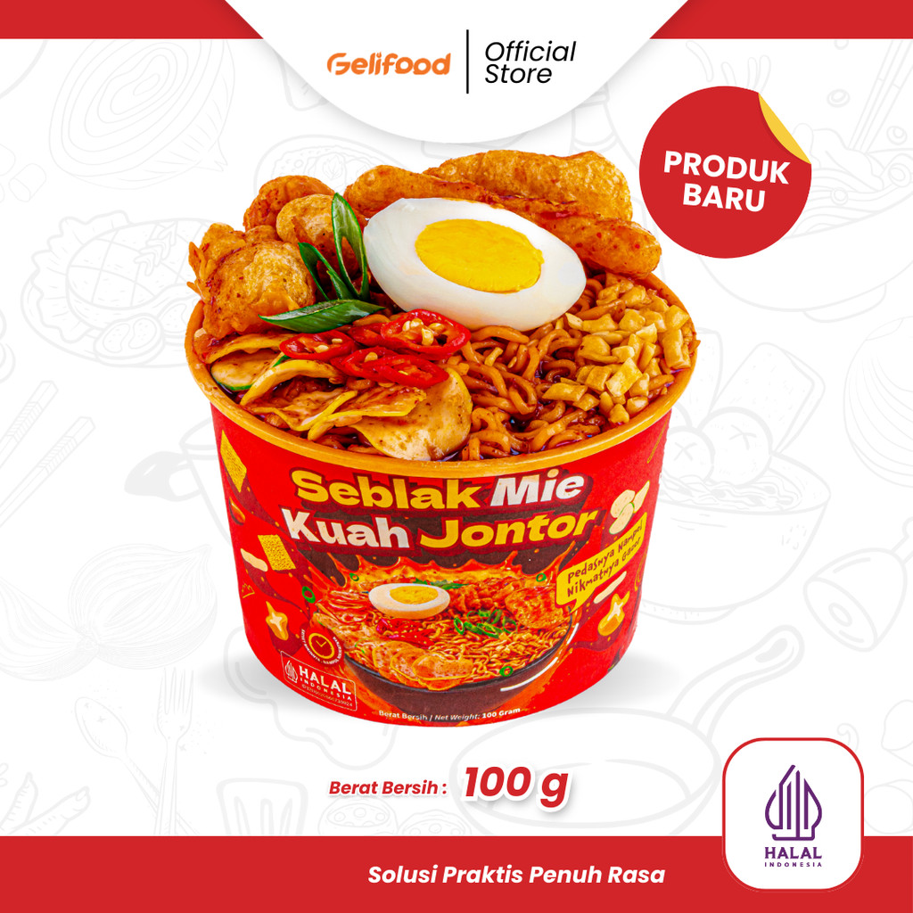 

Gelifood - Seblak Mie Kuah Jontor Cup Instan 100 gr