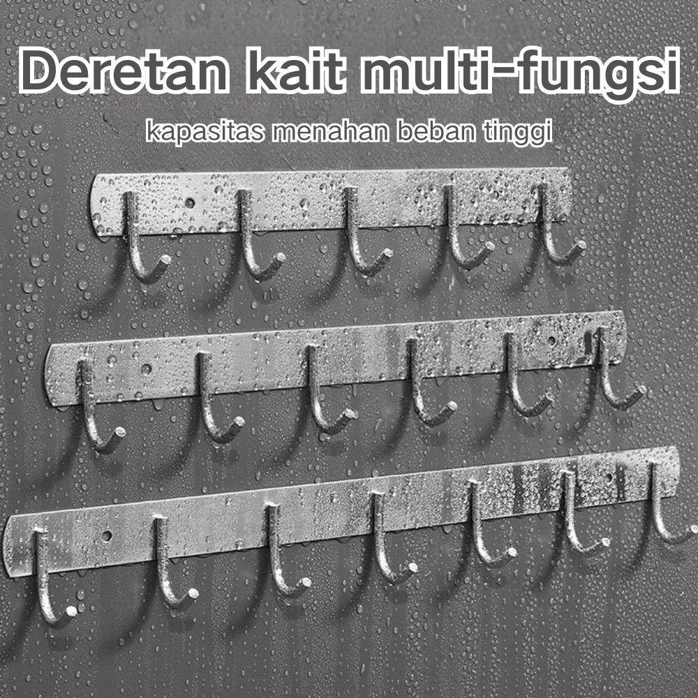 Gantungan Baju Stainless 5-7kait Tempel Stainless SUS 304 Hook Hanger