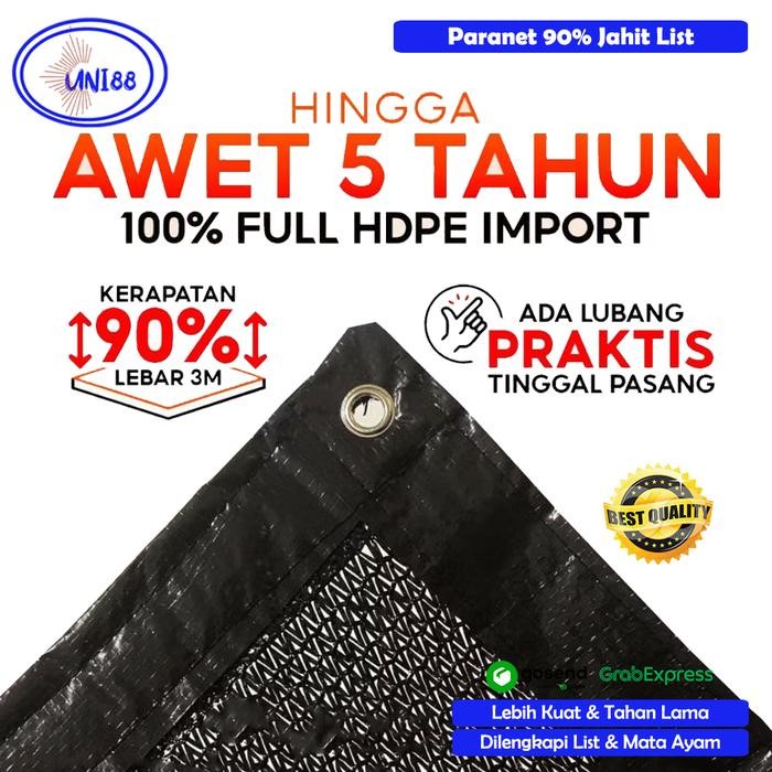 [TERLARIS] Jaring Paranet 95% Tebal / Paranet 90% Anti UV / Paranet Jahit List Ring Terpal / Jaring 