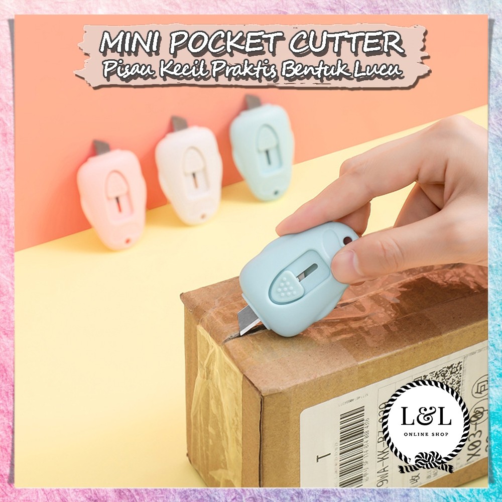 

Cutter Mini Karakter Lucu Aesthetic Pemotong Kertas Papper Cut Art Safety Portable