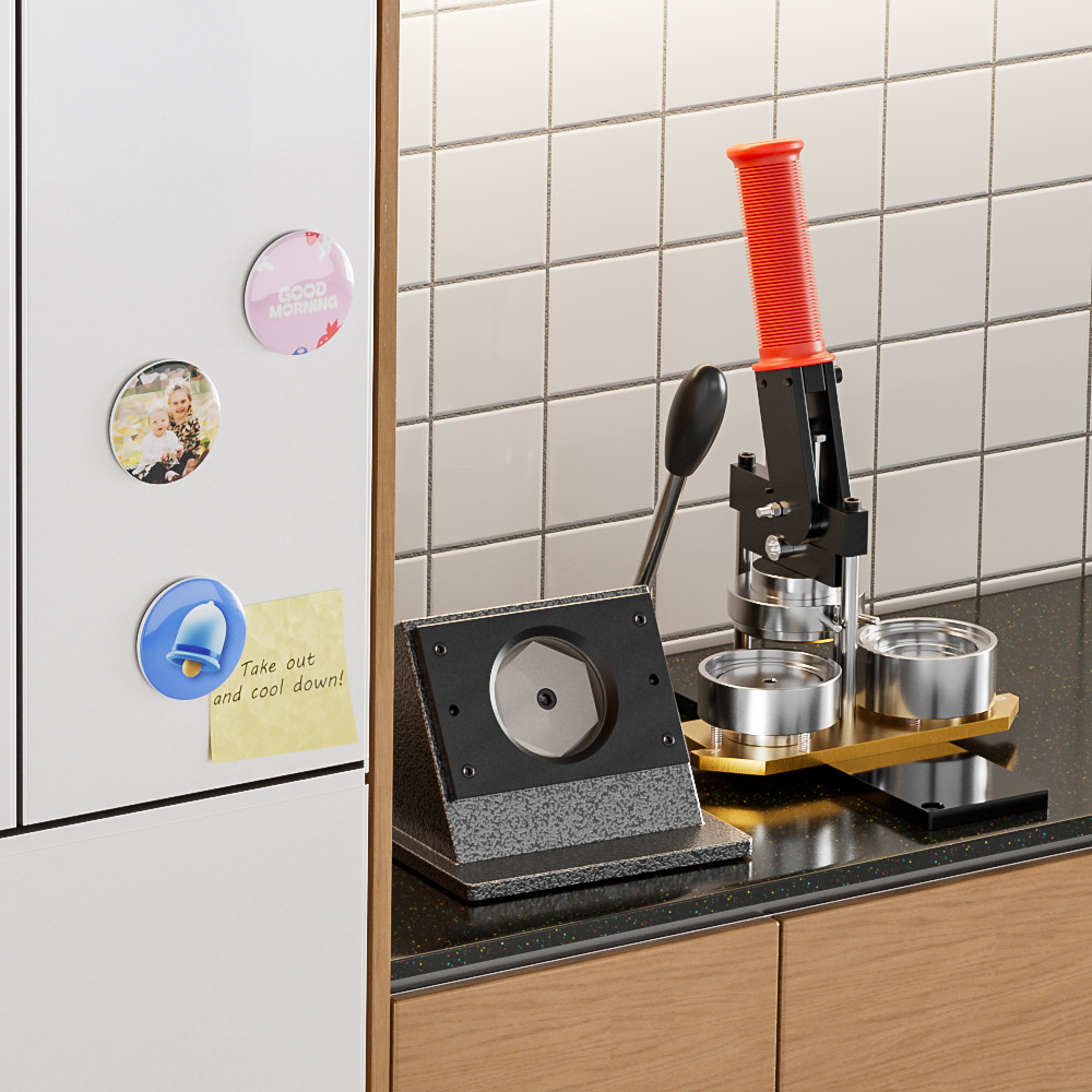 

Magnet Maker Machine Button Maker Machine Badge Punch Press 2.28in(58mm)DIY Kit with Press&Cutter for Mirror Bottle Badge Making