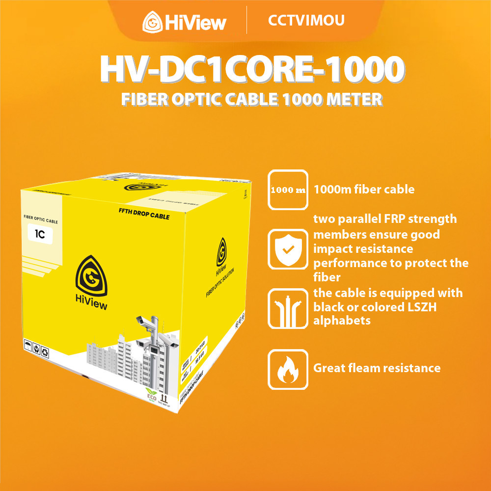 Kabel Fiber Optik / Fiber Optic Cable Hiview - HV-DC1CORE-1000 FIBER OPTIC CABLE 1000 METER