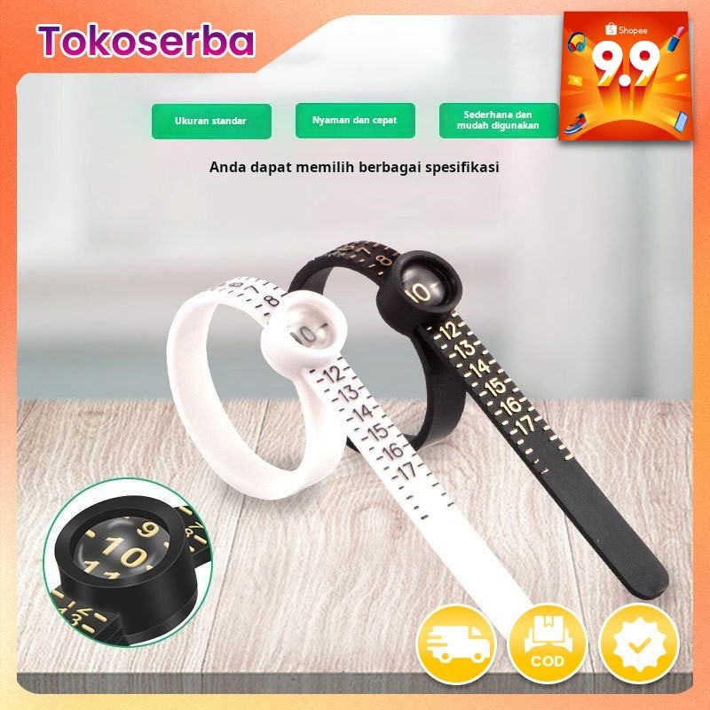 

Penggaris pengukur jari dengan cincin kaca pembesar ukuran lingkaran pengukur kode Hong Kong alat portabel lingkaran pengukur dimensi jari