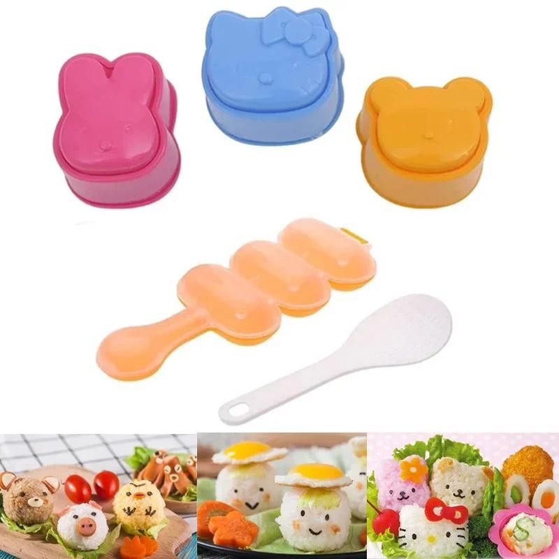 

Rice Ball Molds DIY Rice Baller Shakers with Rice Paddle Sushi Roll Maker Lunch Maker Mould Onigiri Mold Food Decor for Kids