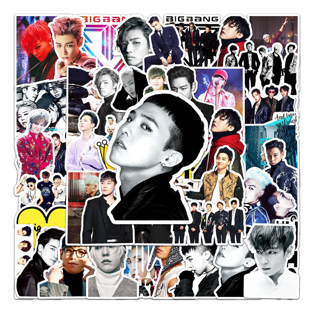 

50PCS Korean Pop Boy Group Big Bang Sticker For Luggage Laptop Ipad Skateboard Guitar Mug Notebook Mug Sticker