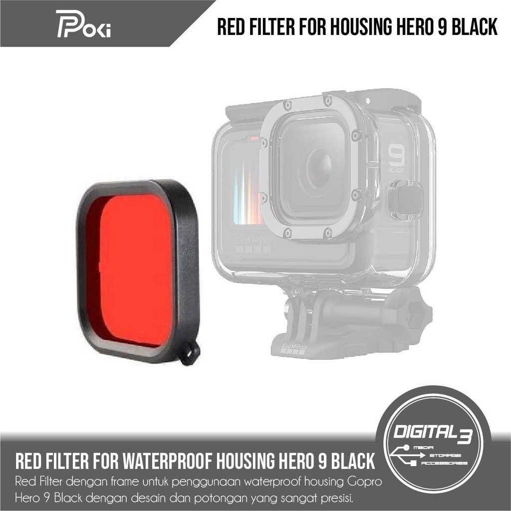 

Red Filter for Waterproof DiveHousing Case Original GoPro Hero 9 / 10 / 11 / 12 Black