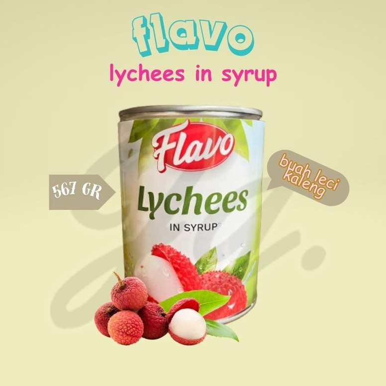 

FLAVO LYCHEES IN SYRUP 567 G | LYCHEE CANNED | BUAH LECI KALENG 567 GR