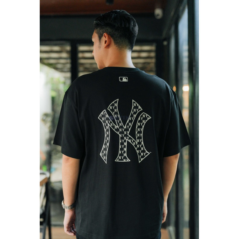 MLB Korea NY Yankees Classic Monogram Big Lux Tee Black Original