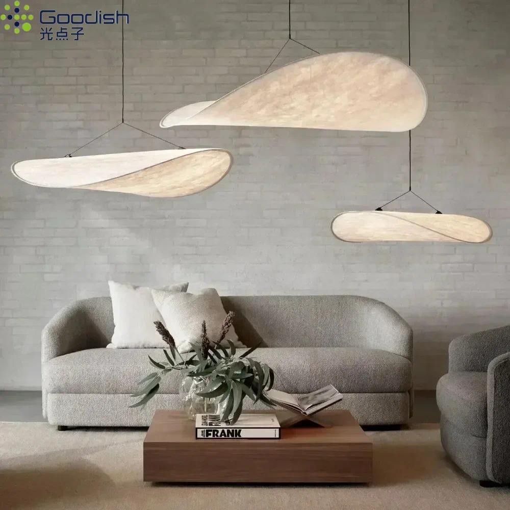 

Japanese Wabi Sabi LED Pendant Lights Nordic Minimalist Silk Lamps for Kitchen Living Dining Bed Room Home Decoration Chandelier