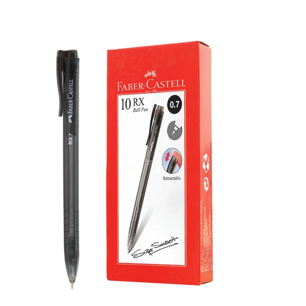 

Ballpoint Faber-Castell RX 0.7 mm tinta hitam-Box isi 10 pcs