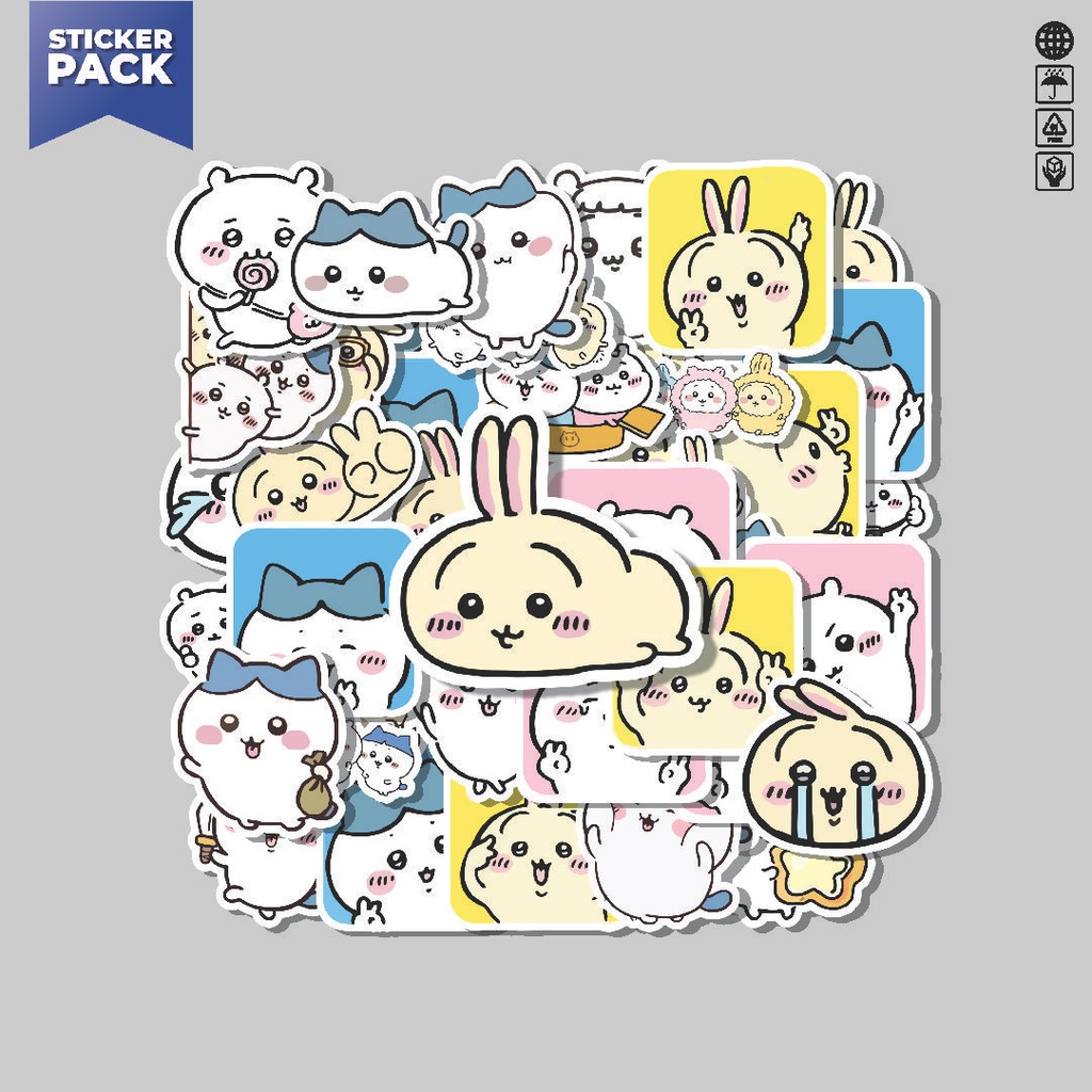 

[100PCS]Stiker Pack Stiker Animal Cute Chiikawa Aesthetic Vinyl Anti Air Dekorasi Sticker Laptop Buku Journal Koper Helm Casing HP Gitar Helm Skateboard