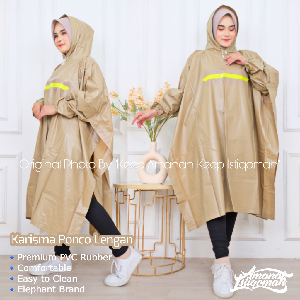 9.9 SALE  9.9 Karisma Ponco Lengan Jas Hujan PVC Elephant Brand