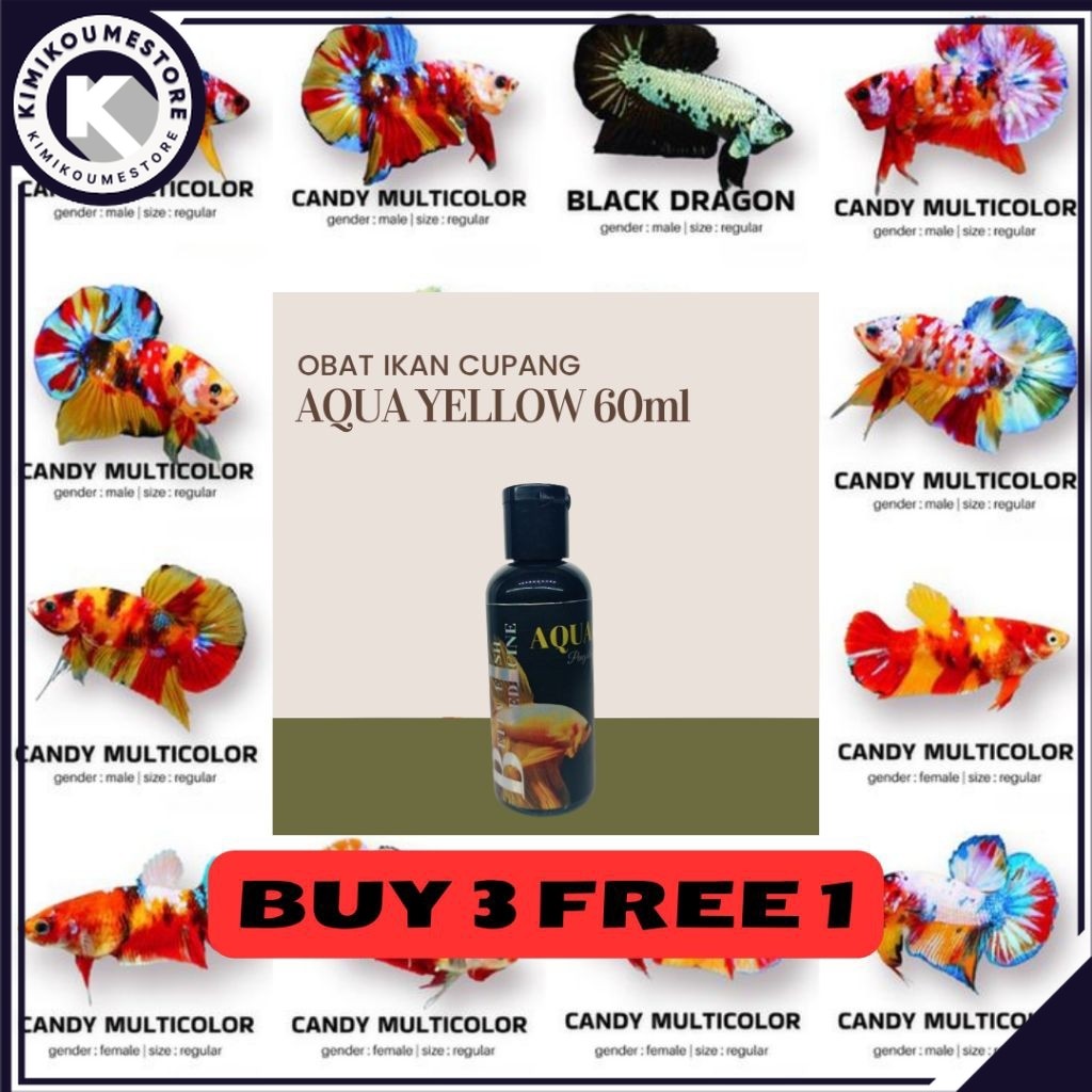 CUPANG J4NT4N PELAKAT SIZE S - L OBAT AQUA YELLOW 60ml BERVARIASI HALFM00N, GIANT | CUP4ANG GRADE | 