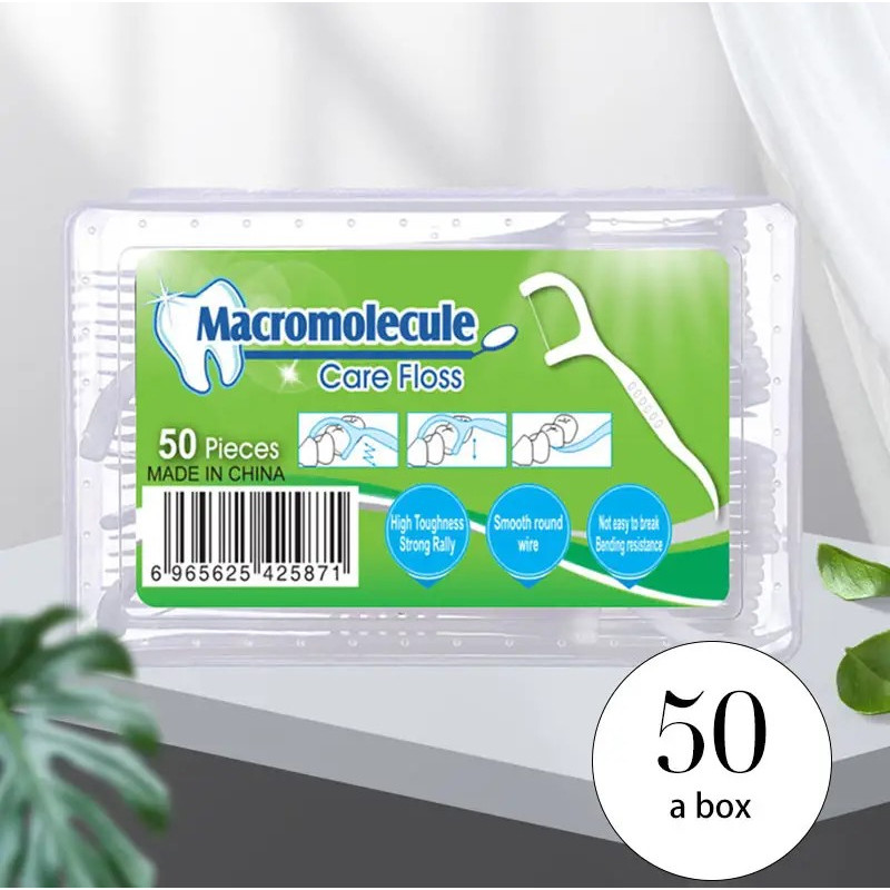 Tusuk Gigi Plastik / Dental floss benang Busur tusuk gigi Macromolecul carea pembersih sela gigi isi