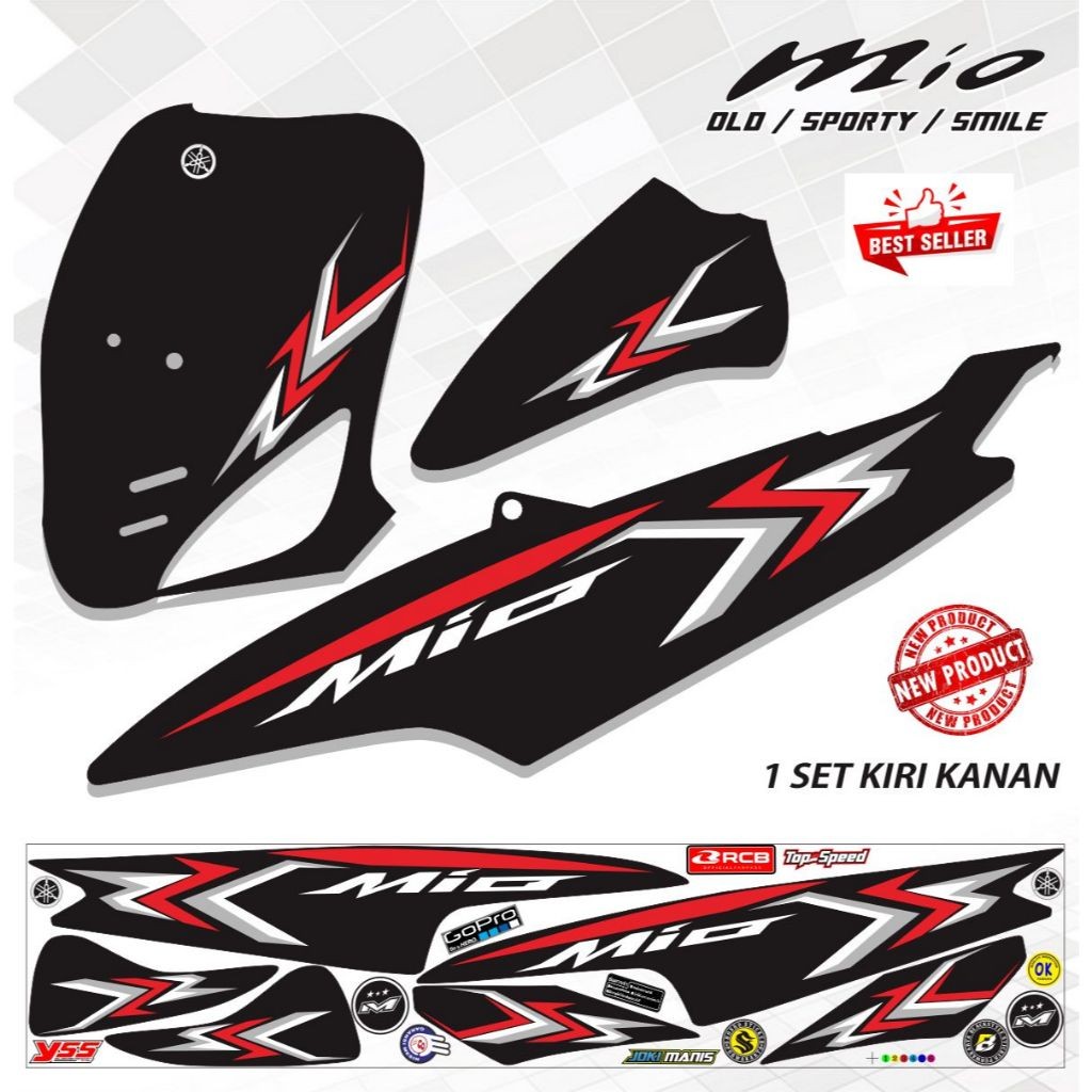 VARIASI MOTOR STIKER MOTOR MIO SPORTY STRIPING LIS MIO SMILE