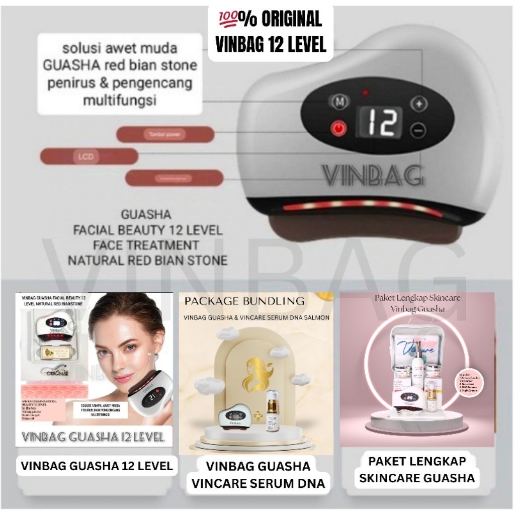 V Glow - GUASHA BEAUTY 12 LEVEL GUA SHA ALAT PIJAT WAJAH ELETRIK