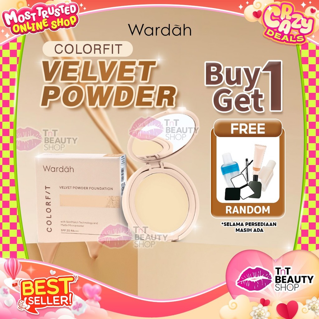 WARDAH Colorfit Velvet Powder Foundation SPF 20 PA+++ | TWC Bedak Padat | Tnt Beauty Shop