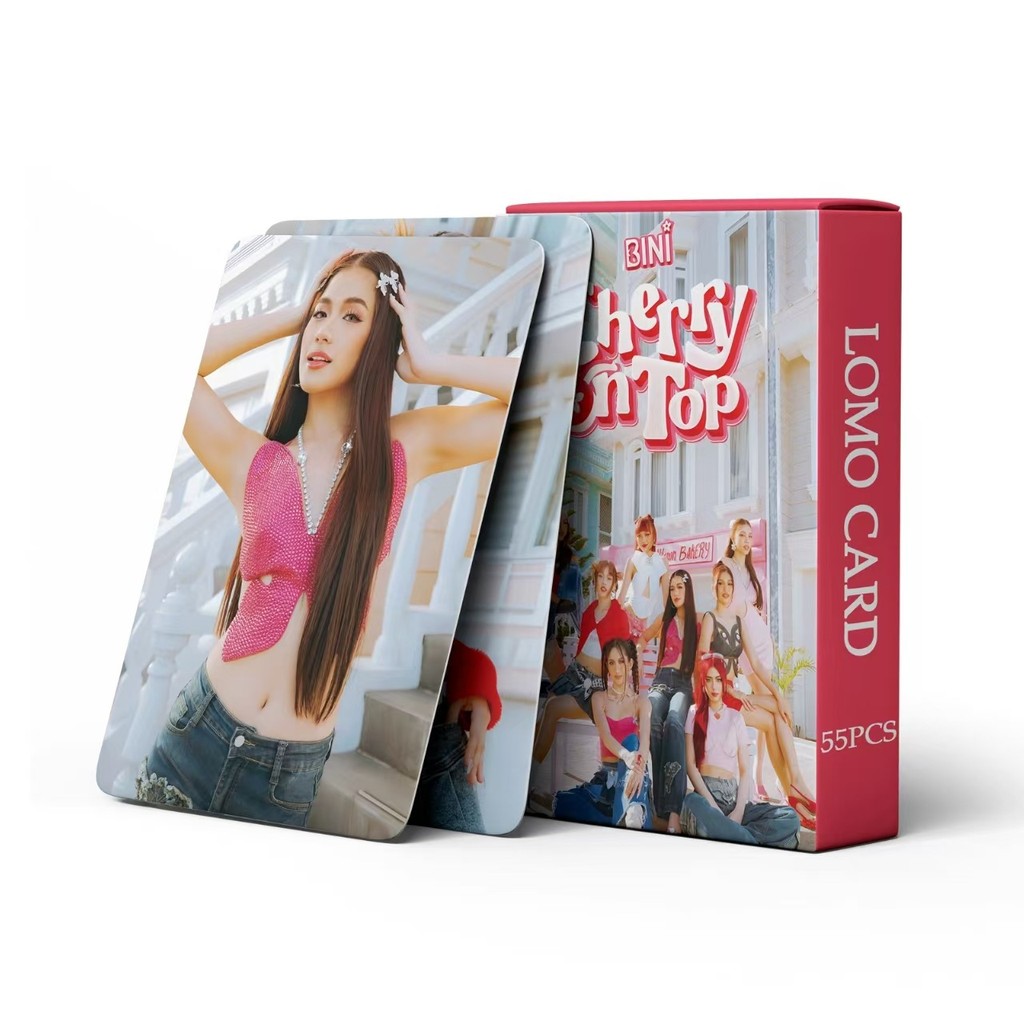 

55pcs/set Kpop BINI Album Small Card CHERRY ON TOP LOMO Card STACEY SHEENA HD Photo Card Girl Gift Collection Card Postcard
