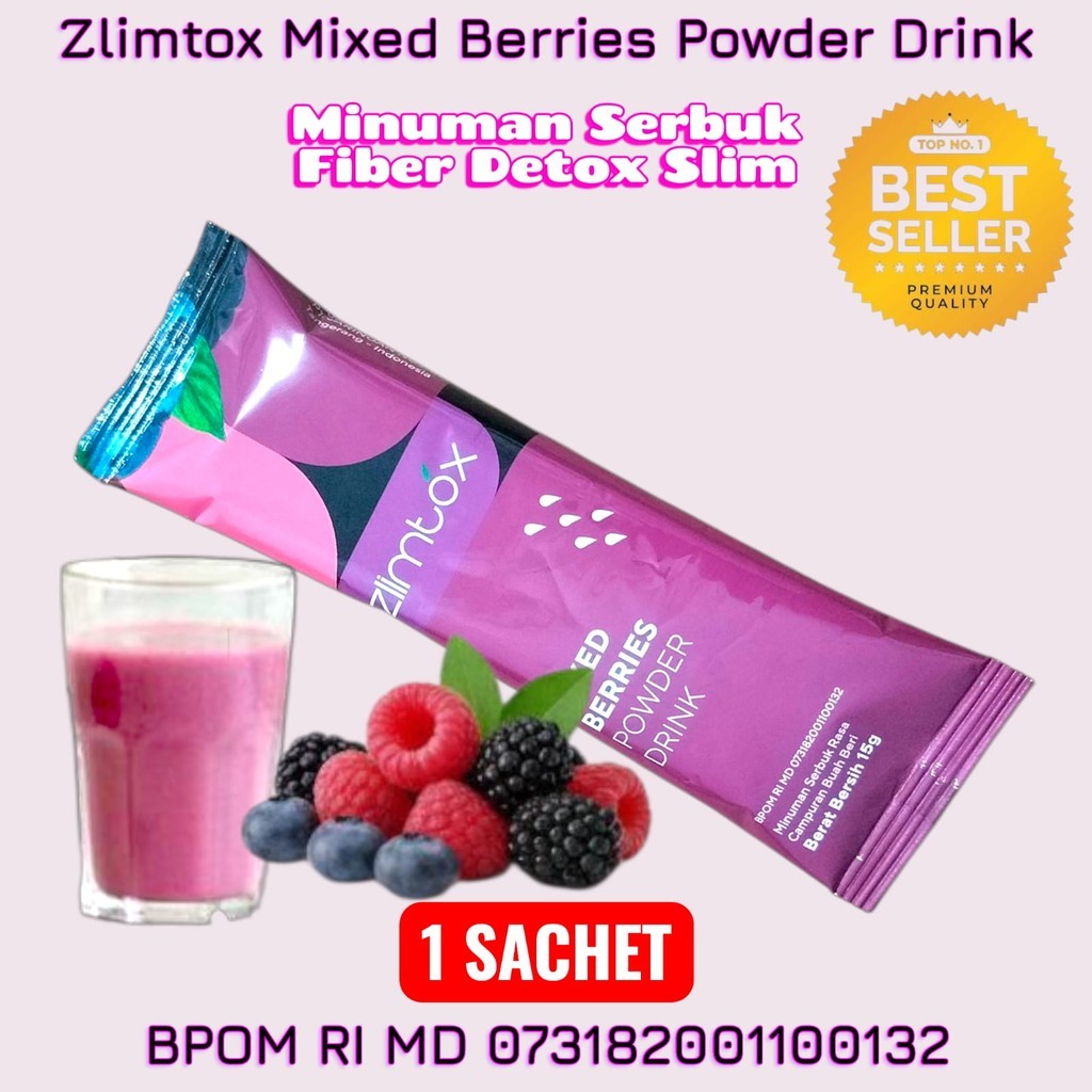 

Zlimtox Minuman Herbal Modern Mixed Berries Powder Drink 1 Sachet @15gr BPOM