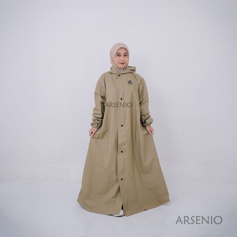 JAS HUJAN GAMIS WANITA  ARSENIO LENGAN PANJANG,MANTEL Gamis Wanita Muslimah Jumbo Kuat  Anti Rembes