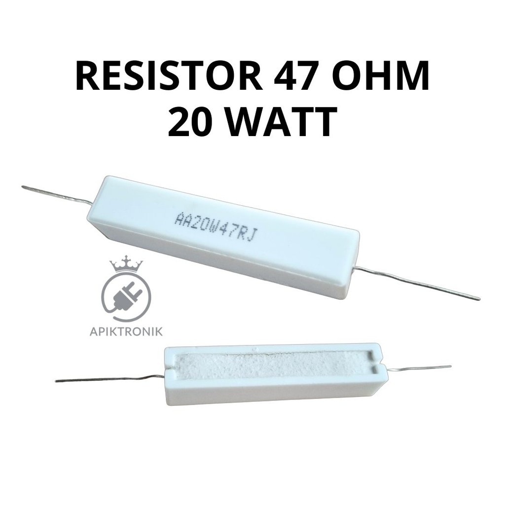 Resistor 47 Ohm 20 Watt – Kawat Keramik Untuk Beban & Daya Tinggi