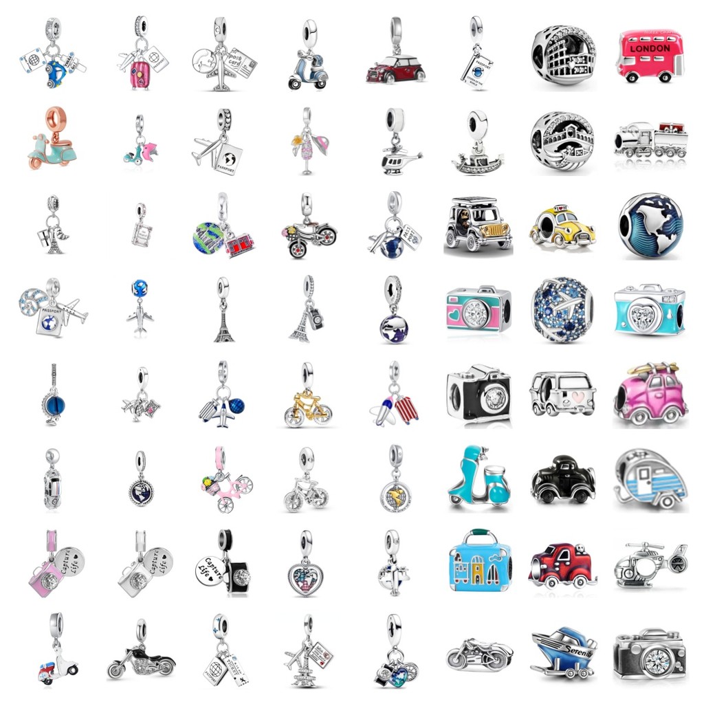 Europe 925 Silver Travel Vehicle Charm Fit Original Bracelet Jewelry Pendant Sparkling Mom Bead Sist