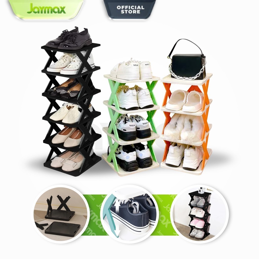 Rak Sepatu Susun Bahan Plastik Tebal Tempat Sepatu Susun 4/5/6 Rak sepatu Portable