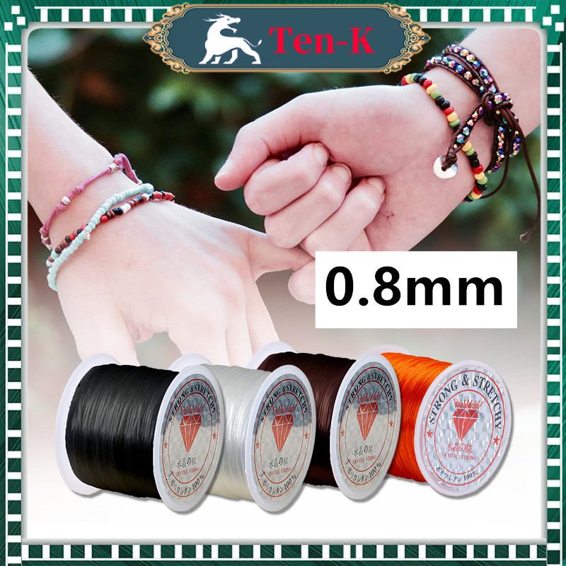 0.8mm Tali Benang Karet Elastis Super Kuat Gelang Kalung Manik