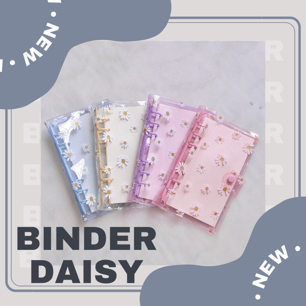 Binder Transparan Motif Daisy Binder A6 Daisy 6Ring [BUJOYUK]