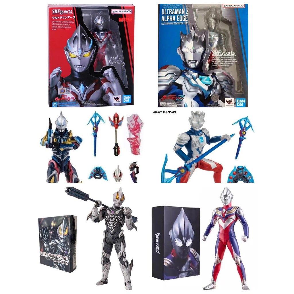 Original Bandai Ultraman Z Model Kit Anime Figures SHF Ultraman Z Alpha Edge Action Figure Collectio
