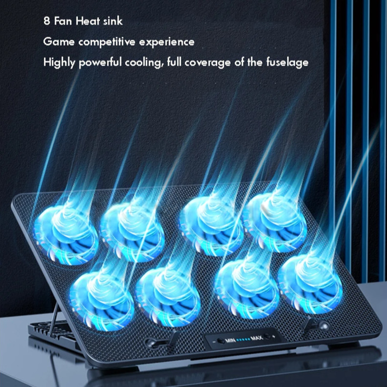 LinkStar TAFFHOME Laptop Cooling Pad 8 Fan – Kipas Pendingin untuk Gaming 15.6”