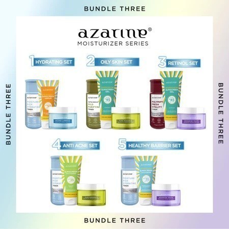 Azarine Skincare Series [5 PCS] Paket Lengkap Skincare BEST SELLER Mencerahkan Mengatasi Jerawat Dan